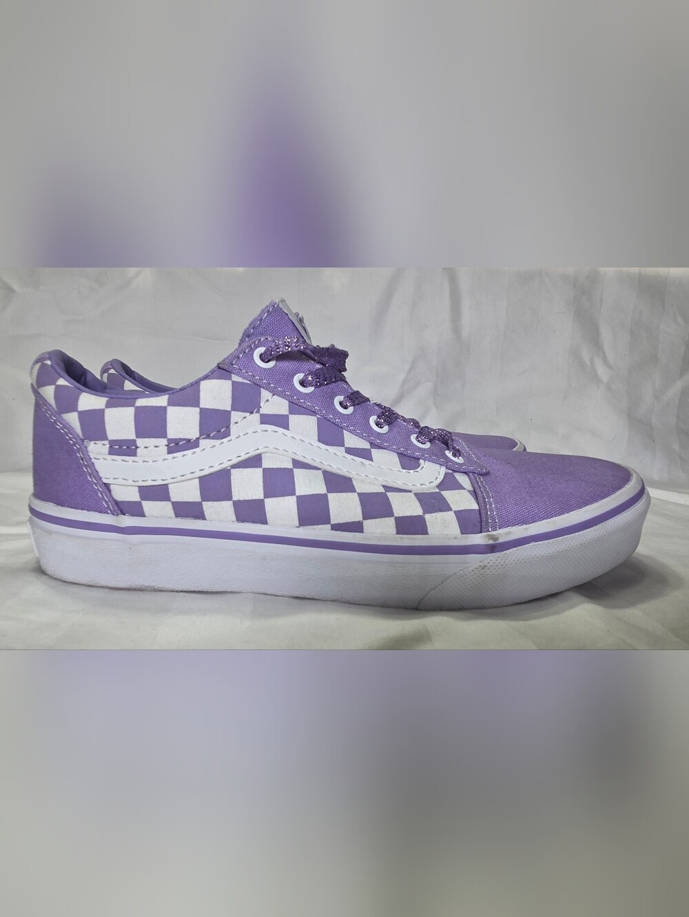 Vans Checkerboard Lavender Low Top Sneakers - Picture 5 of 10